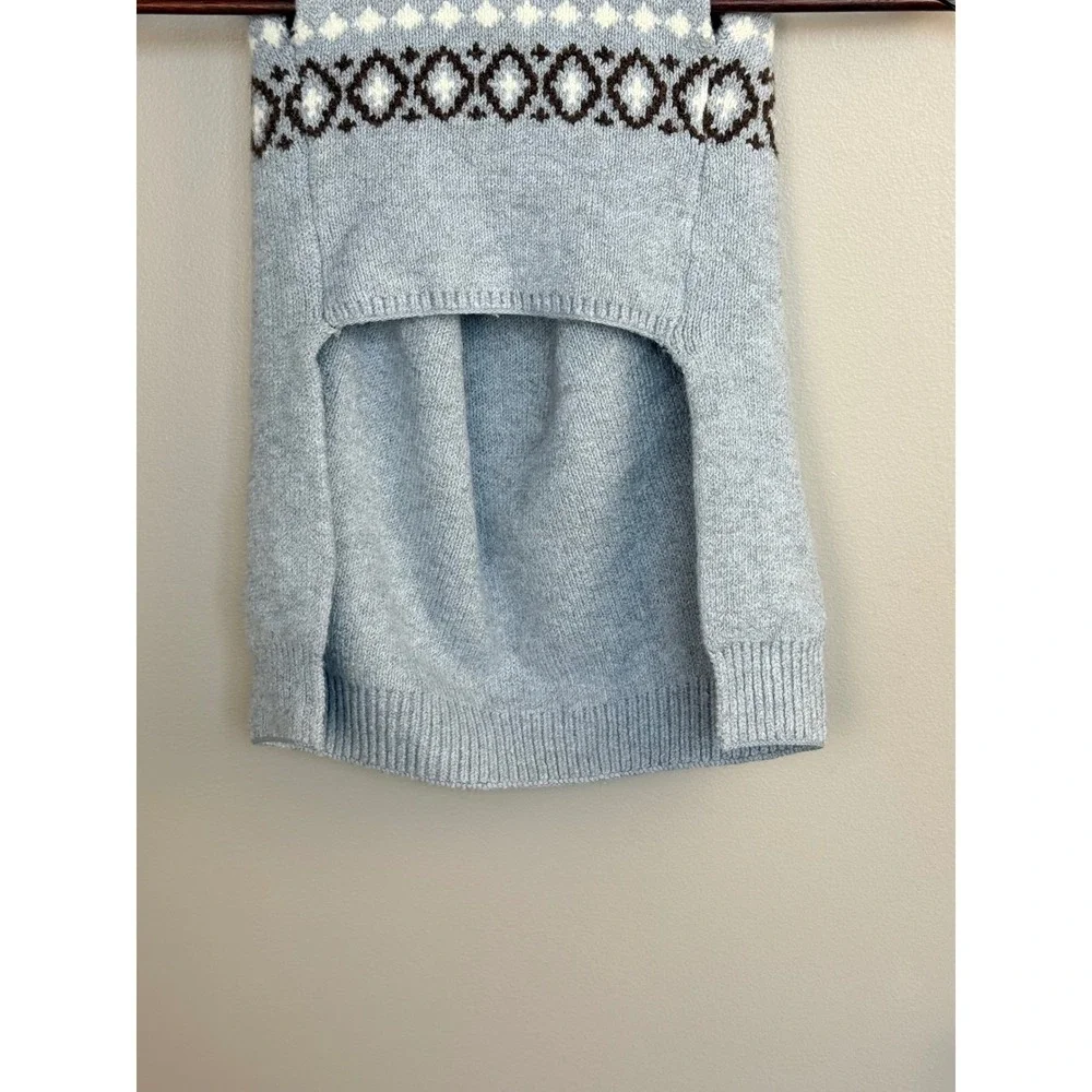 Loft Dog Sweater XL Blue Fair‎ Isle Knit Turtleneck Pet Vest